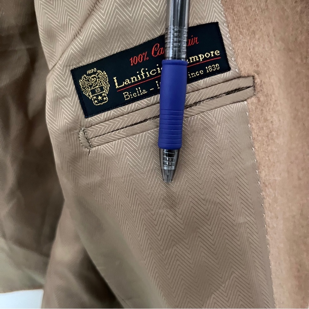 Joseph Abboud 100% Camel Hair Made in Italy Tan Sport Coat Lanificio Campore 46L - Picture 12 of 13
